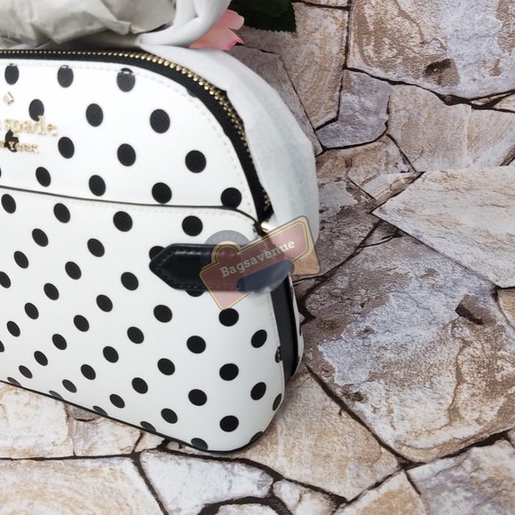 Dome Crossbody Dot Polka White Black Kate Spade - Picture 8 of 10